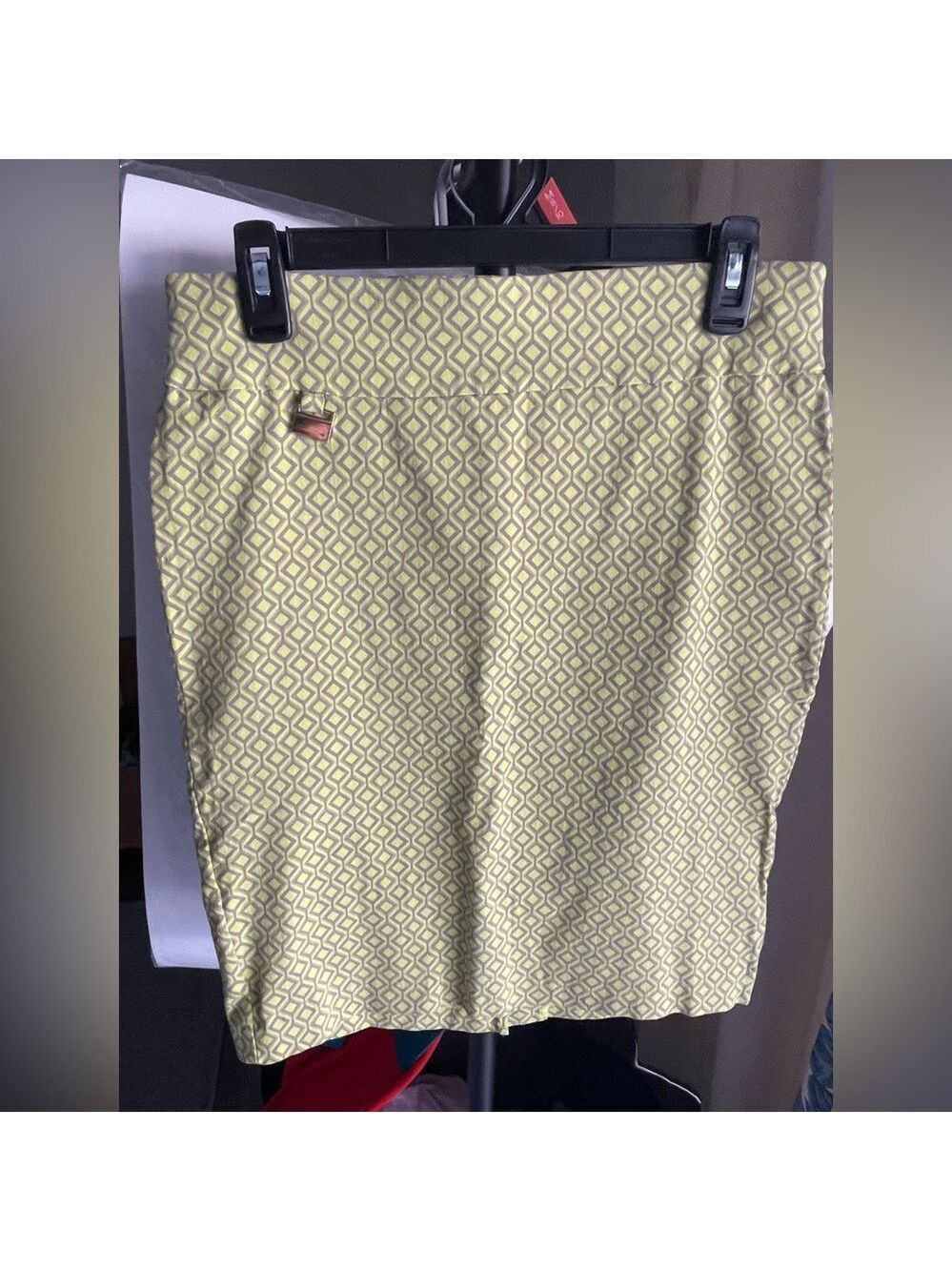 Alex and Olivia Geometric Patterned A-line Skirt